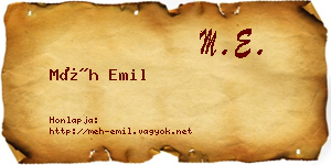 Méh Emil névjegykártya